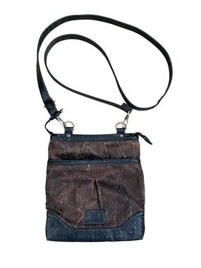 Adolfo Dominguez Leather Snakeskin Crossbody Bag